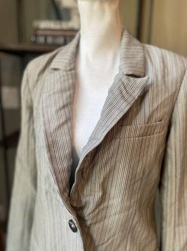 Krass&co  Oversized Striped Blazer Jacket Gray Womens XS