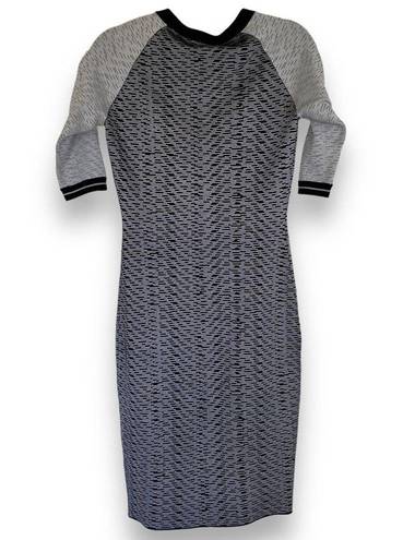 l*space JONATHAN SIMKHAI  Dye Gray Black Knit Bodycon Dress Size Small Half Sleeve