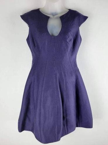 Halston Heritage NEW  Sleeveless Silk Dress Purple Fit And Flare Size 4