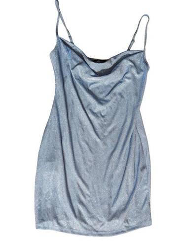 Jump  Apparel Light Blue Glitter Club Mini Dress Juniors Small Olivia Rodrigo