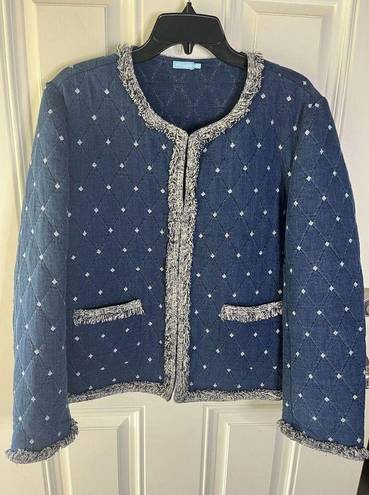 J. McLaughlin  NEW Helene Quilted Jacket in Diamond Jacquard size Xl Women’s