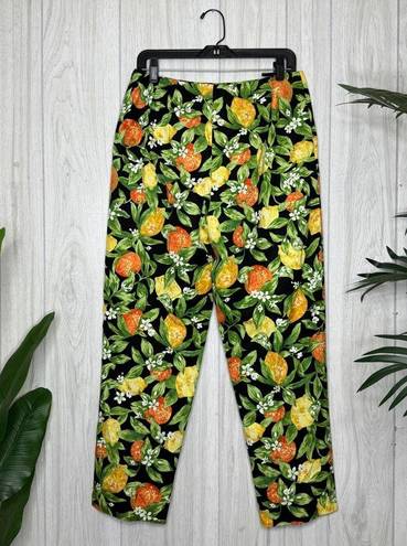 Talbots  Citrus Fruit Print Slacks Crop Pants size 12