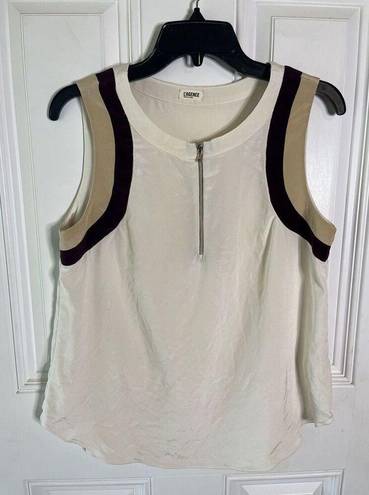 L'Agence  Silk Sleeveless Half Zip Blouse size 8 Women’s Luxury Designer