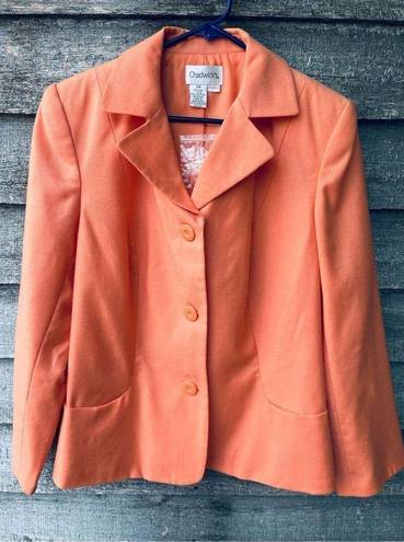 Chadwick's Chadwick’s size 14W 100% wool lined blazer. Peach colored