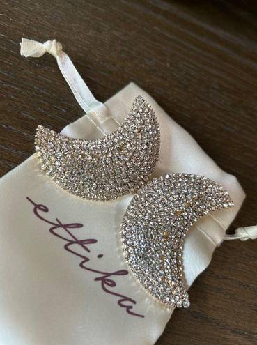 Ettika  Crescent Moon Earrings Gold Womens Size OS