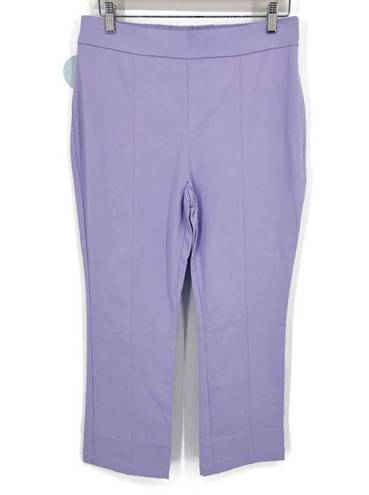 Hill House NWT  The Claire Pants Mid Rise Lavender Stretch Cotton Sz L