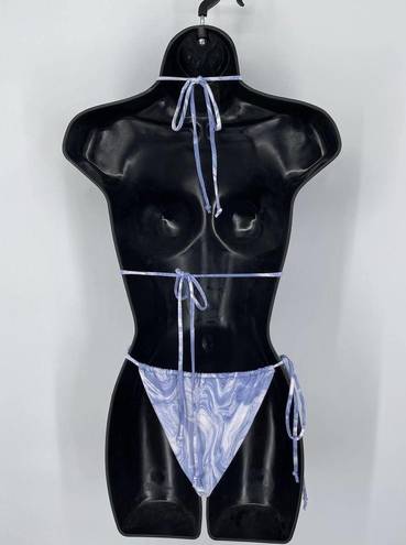 Naked Wardrobe  Swim Blue Smoke String Bikini Swimsuit NEW Sz XL Style NW-W0732