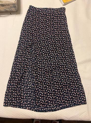 Good Luck Gem Floral  Midi Skirt
