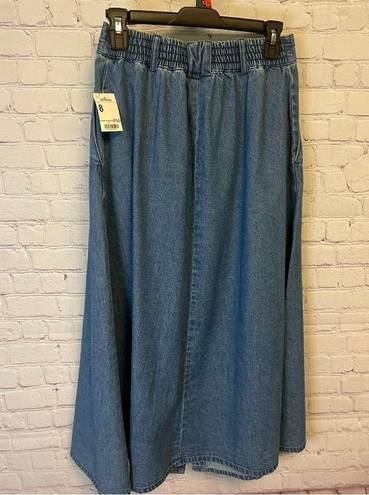 Cabin creek Vintage Deadstock,  denim button down midi skirt, size 8, cottagecore