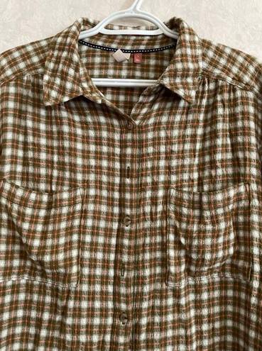 Pilcro  women's large long sleeve plaid button down top