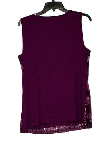 Coldwater Creek  Womens Sequin Tank Top Plus Size Large 14 Purple Lined