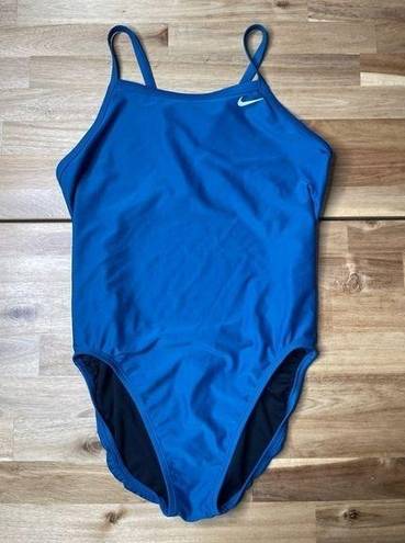 Nike 🎀  One Piece Open Back Swim Suit in Blue SIZE US 12