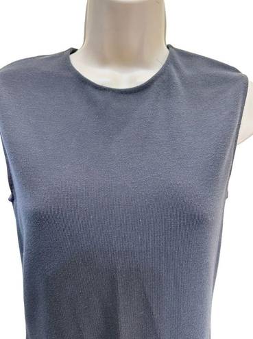 Vince  Ribbed Pencil Dress Gray Charcoal Fitted Sleeveless Crew Neck Sheath