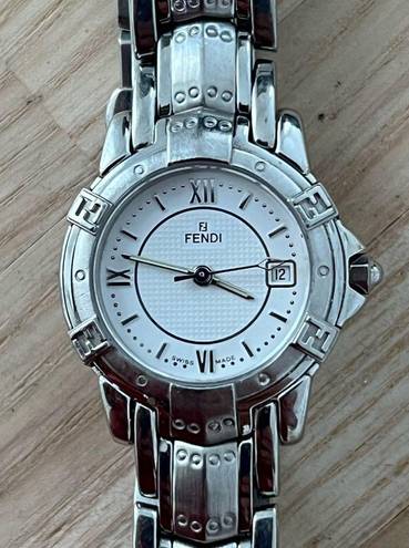 Fendi  Rare Ladies Luxury Watch Registered Model White Dial  Stainless Bracelet