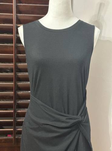 Chelsea28  Womens Sheath Dress Black Ruched Sleeveless Asymmetric Pullover M New