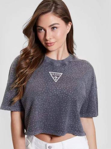 GUESS Stars Rhinestone Logo Tee