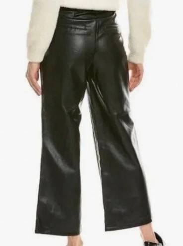 Bagatelle Collection Black Faux Leather Cropped Wide Leg Pants