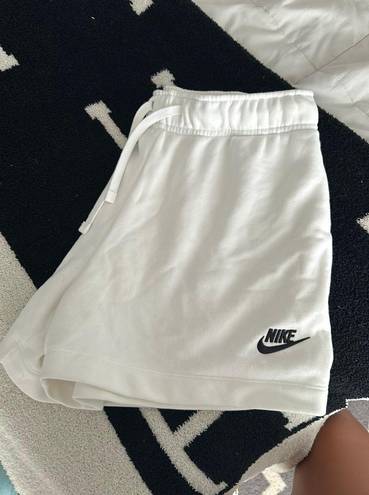 Nike White  Sweat Shorts