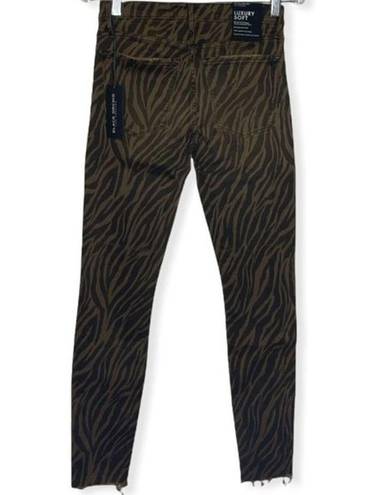 Black Orchid  Jeans Womens 2 26" Carmen High Rise Ankle Fray Brown Zebra Edgy