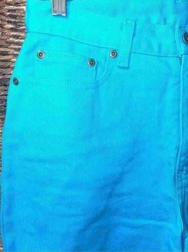 Newport News  Jeanology Turquoise Denim Jeans Straight Leg Mom Jeans 10-BNWOT