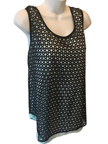 Zac and Rachel  Double Layered Dressy Tank Mint Black Sz. XL Career Wardrobe