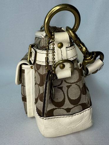 Coach Vintage  Legacy Satchel Brown Canvas & White Leather Bag VGUC #11140