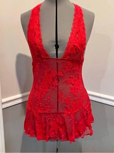 Victoria's Secret  SexyLittle Things Nightie Babydoll Redfeather Mesh Size Medium