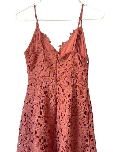 ASTR The Label Lace A-line Midi Cocktail Dress Mauve Rose Pink Size