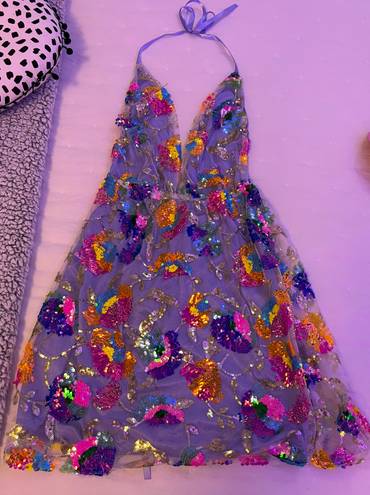 Boutique Sequin Dress Purple