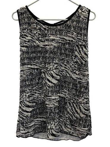 Carole Little  Womens XL Sleeveless Blouse Animal Print Mirrored Circles