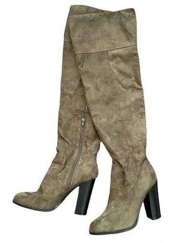 Qupid QUIPID over the knee faux suede boots, size 8