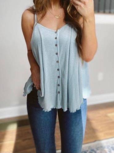 Wishlist Boutique  button blue tank top