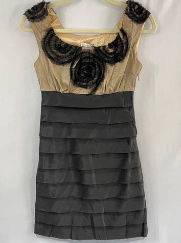 Lucy Paris New Lucy & Co Ruffle Spiral Sleeveless Tiered Mini Dress Black Nude