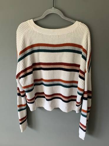 PacSun L. A. Hearts  White Color block Strip Sweater