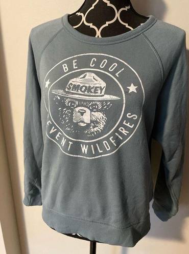 Grayson Threads EUC  Blue and White Smokey Bear Graphic Sweater size XS