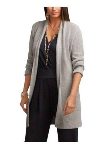 CAbi  Tie Waist Cardigan Gray Size M Minimalist Beach Coastal Boho Stealth Wealth