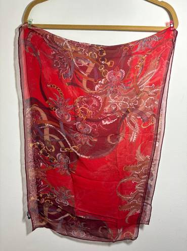 Elizabetta 100% Silk Scarf From Italy 59”x18”. 108 Red