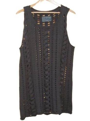 All Saints Brown Open Knit Top Tunic