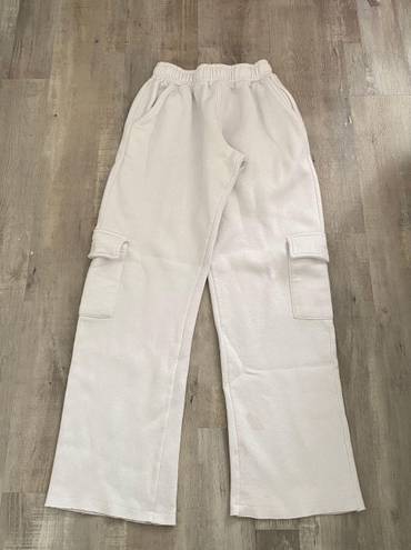 Pretty Little Thing White Cargo Sweatpants