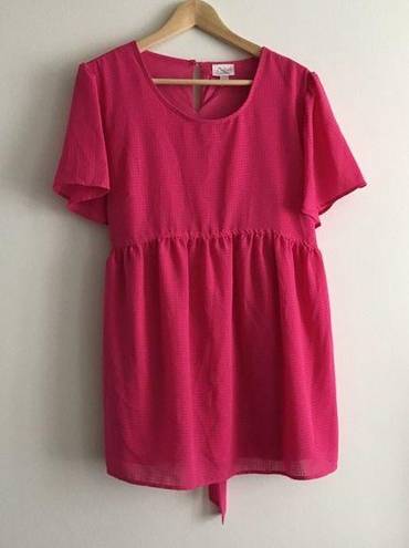 Isabel Maternity 3/$15 -  Crewneck Short Sleeves Dress Belt Pink‎ Womens S…