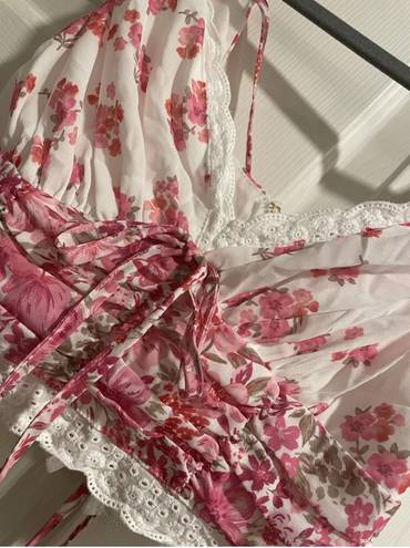 Altar'd State New! 2 Pc Altar’d State XS Fancy Briella Pink Floral Top & Tiered Skirt *love*