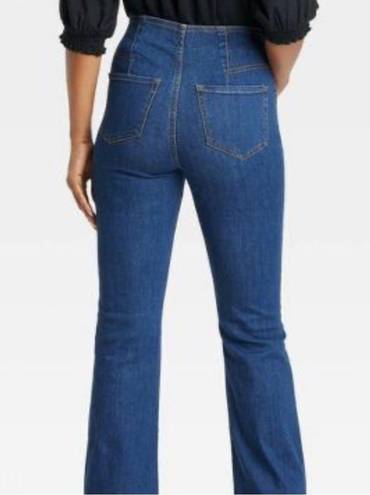 Macy's COPY - Women's Relaxed Fit Pull-On Flare Jeans Knox Rose blue trousers size M l…