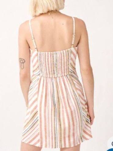 Aeropostale Striped Sweetheart Lace-Up Slim Dress