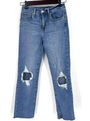 Levi Strauss & CO. Women's 724 High Rise Straight Ripped Jeans Pocket Denim Size