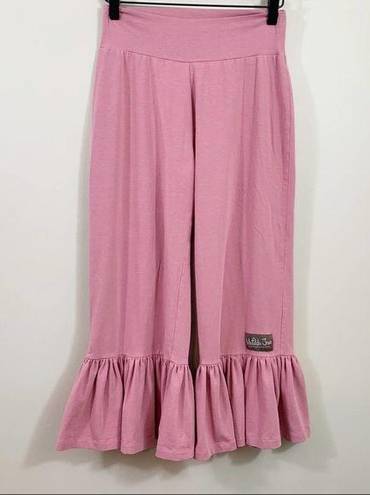 Matilda Jane  Shaved Ice Big Ruffles Mauve Cropped Pants