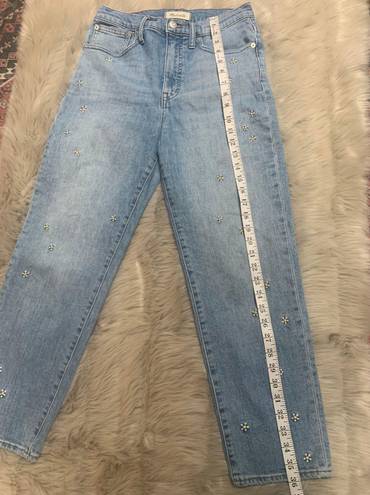 Madewell Classic Straight Jeans: Daisy Embroidered Edition Size 28