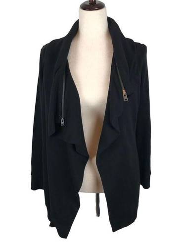 All Saints Dahlia black asymmetrical convertible sweatshirt jacket XS