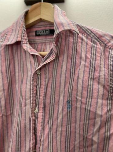 Polo  Ralph Lauren Pink Striped Button Down Shirt Size 14 / Small