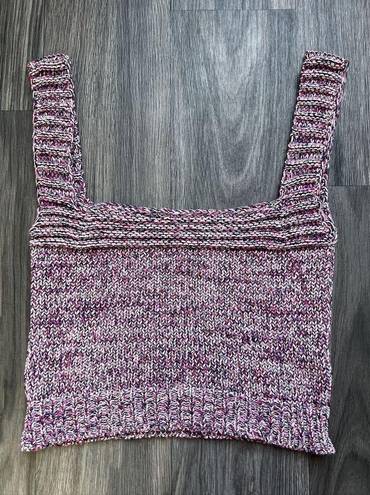 Lovers + Friends Marlene Crochet Knit Tank Top Purple Pink Size Medium