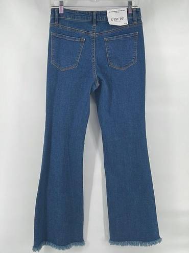 C’EST TOI  Black Label mid rise button fly down wide flare jeans bell bottom 7 27